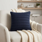 18" X 5" X 18" Transitional Blue Pillow Cover With Poly Insert