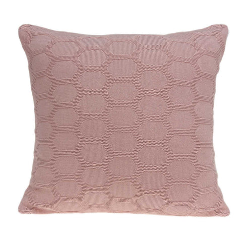 20" Pink Honeycomb Cotton Throw Pillow