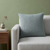 20" Aqua Teal Woven Cotton Blend Throw Pillow