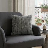 20" Gray Woven Cotton Blend Throw Pillow