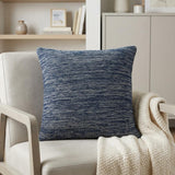 20" Blue Woven Cotton Blend Throw Pillow