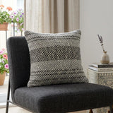 20" X 7" X 20" Stunning Transitional Gray Accent Pillow Cover With Poly Insert