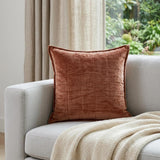 20" X 7" X 20" Transitional Orange Solid Quilted Pillow Cover With Poly Insert