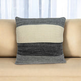 20" X 7" X 20" Transitional Cream And Gray Pillow Cover With Poly Insert