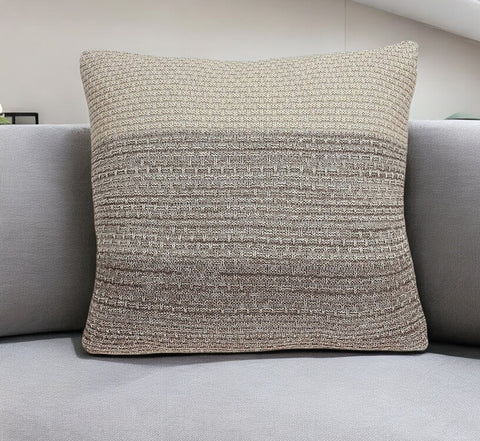 20" Beige and Brown Throw Pillow
