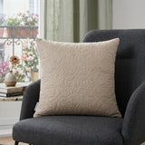 20" Tan Swirl Cotton Throw Pillow