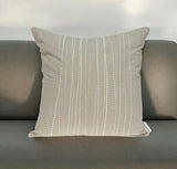20" Beige Cotton Throw Pillow