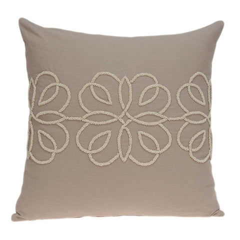 20" X 7" X 20" Stunning Transitional Tan Cotton Pillow Cover With Poly Insert