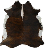5' X 6' Brown And White Cowhide Handmade Area Rug