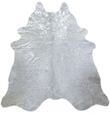 5' X 6' Silver Cowhide Handmade Area Rug