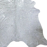 5' X 6' Silver Cowhide Handmade Area Rug