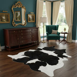 5' X 6' Brown And White Cowhide Handmade Area Rug