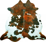 5' X 6' Brown And White Cowhide Handmade Area Rug