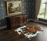 5' X 6' Brown And White Cowhide Handmade Area Rug