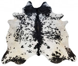 5' X 6' Black And White Cowhide Handmade Area Rug