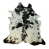 5' X 6' Black And White Cowhide Handmade Area Rug