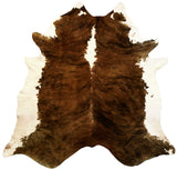 6' X 7' Brown And White Cowhide Handmade Area Rug