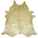 6' X 7' Gold Cowhide Handmade Area Rug