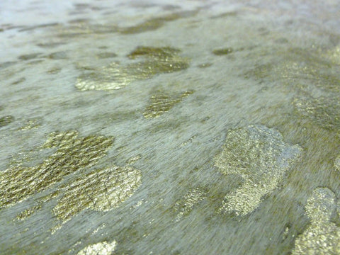 6' X 7' Gold Cowhide Handmade Area Rug