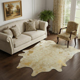 6' X 7' Gold Cowhide Handmade Area Rug