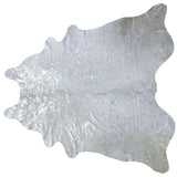 6' X 7' Silver Cowhide Handmade Area Rug