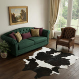 6' X 7' Brown And White Cowhide Handmade Area Rug