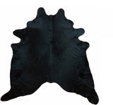 6' X 7' Black Cowhide Handmade Area Rug