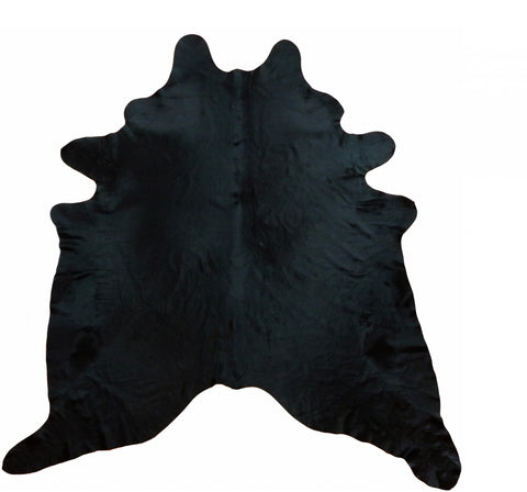 6' X 7' Black Cowhide Handmade Area Rug