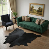 6' X 7' Black Cowhide Handmade Area Rug