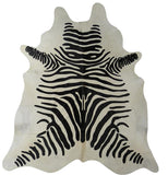 6' X 7' Black And White Cowhide Handmade Area Rug