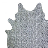 6' X 7' Black And White Cowhide Handmade Area Rug
