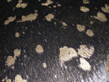 6' X 7' Gold And Black Cowhide Handmade Area Rug