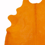 6' X 7' Orange Cowhide Handmade Area Rug