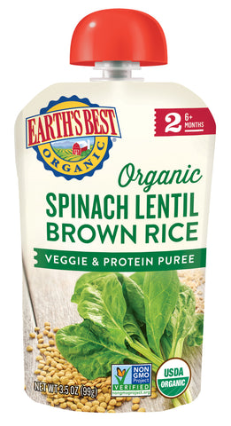 Earth's Best Organic Brown Rice & Lentil Dinner (12x3.5 OZ)