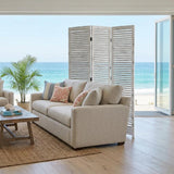71" White Folding Three Panel Screen Room Divider