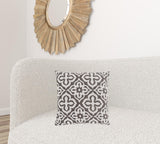 18" X 18" Taupe Polyester Geometric Zippered Pillow