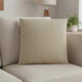 18" X 18" Gray and Gold Polyester Striped Zippered Pillow