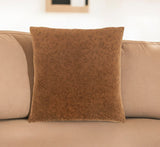 18" X 18" Brown Velvet Polyester Geometric Zippered Pillow