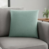 18" X 18" Light Green Polyester Interlocking Zippered Pillow