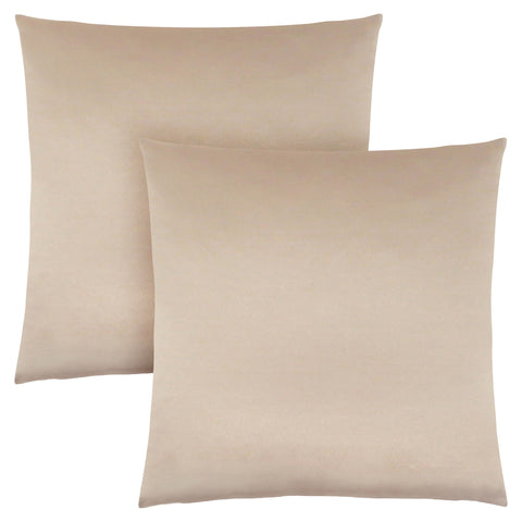Set of Two 18" Gold Satin Throw Pillows