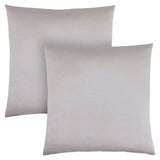 Set of Two 18" Silver Satin Throw Pillows