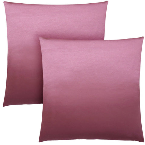 Set of Two 18" Pink Satin Throw Pillows