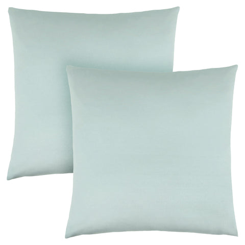 Set of Two 18" Mint Green Satin Throw Pillows