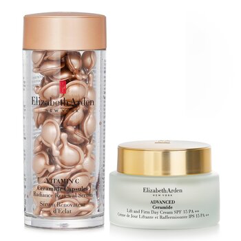 Elizabeth Arden Ceramide Vitamin C Capsules - Radiance Renewal Serum + Advanced Ceramide Lift and Firm Day Cream SPF 15 - 2pcs