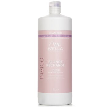 Invigo Blonde Recharge Shampoo With Purple Pigments Highlighted, Cool Blonde Or Silver Hair - 1000ml
