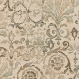 5' X 8' Ivory And Brown Floral Medallion Area Rug