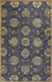 3' X 5' Dark Gray Green And Brown Wool Floral Hand Tufted Area Rug
