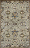 3' X 5' Gray Ivory And Brown Wool Floral Hand Tufted Area Rug