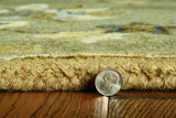 3' X 5' Gray Ivory And Brown Wool Floral Hand Tufted Area Rug