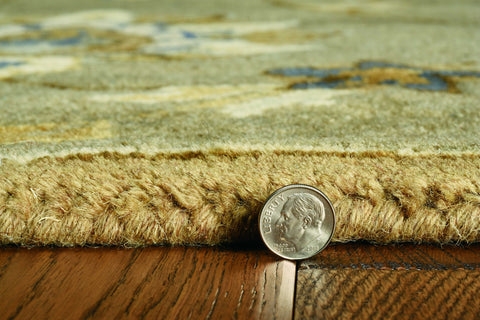 3' X 5' Gray Ivory And Brown Wool Floral Hand Tufted Area Rug